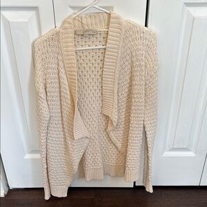 LOFT Cream Knit Cardigan